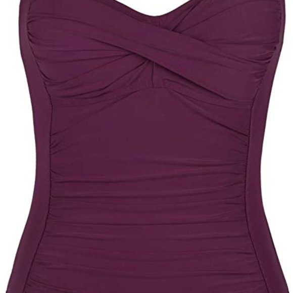 Women's 1 Piece Swimsuit Front Twist Bathing Suits Tummy Control Swimwear SIZE 8 - Picture 4 of 8